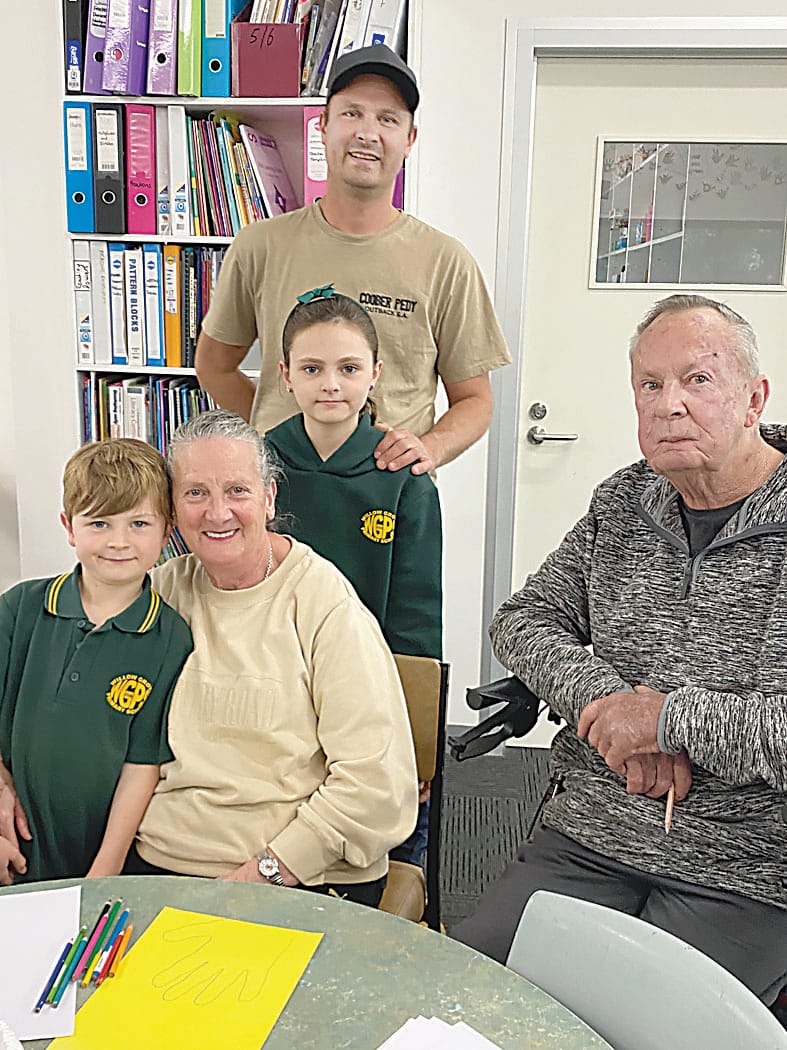 Three generations of the Marino family - students Reed and Acacia with dad Alex and grandparents Marilyn and Ron.