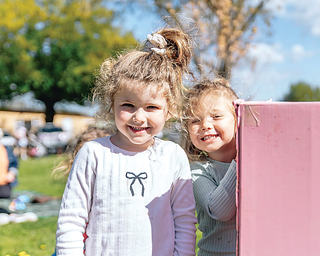 Enjoying the fun activities on offer at the Trafalgar pop-up playgroup are Sofia and Delylah Galloway.