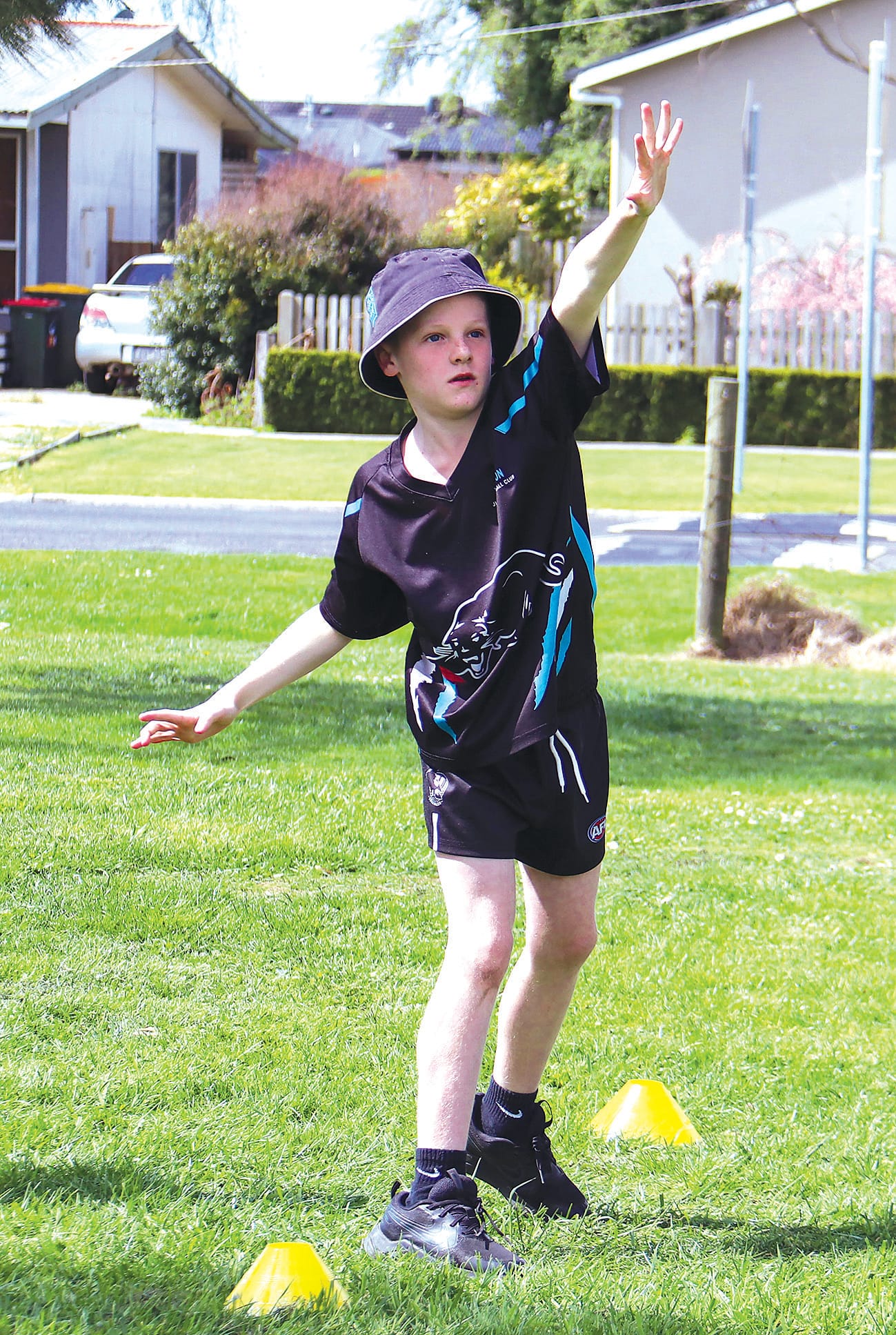 Noah Heard watches his shot fly.