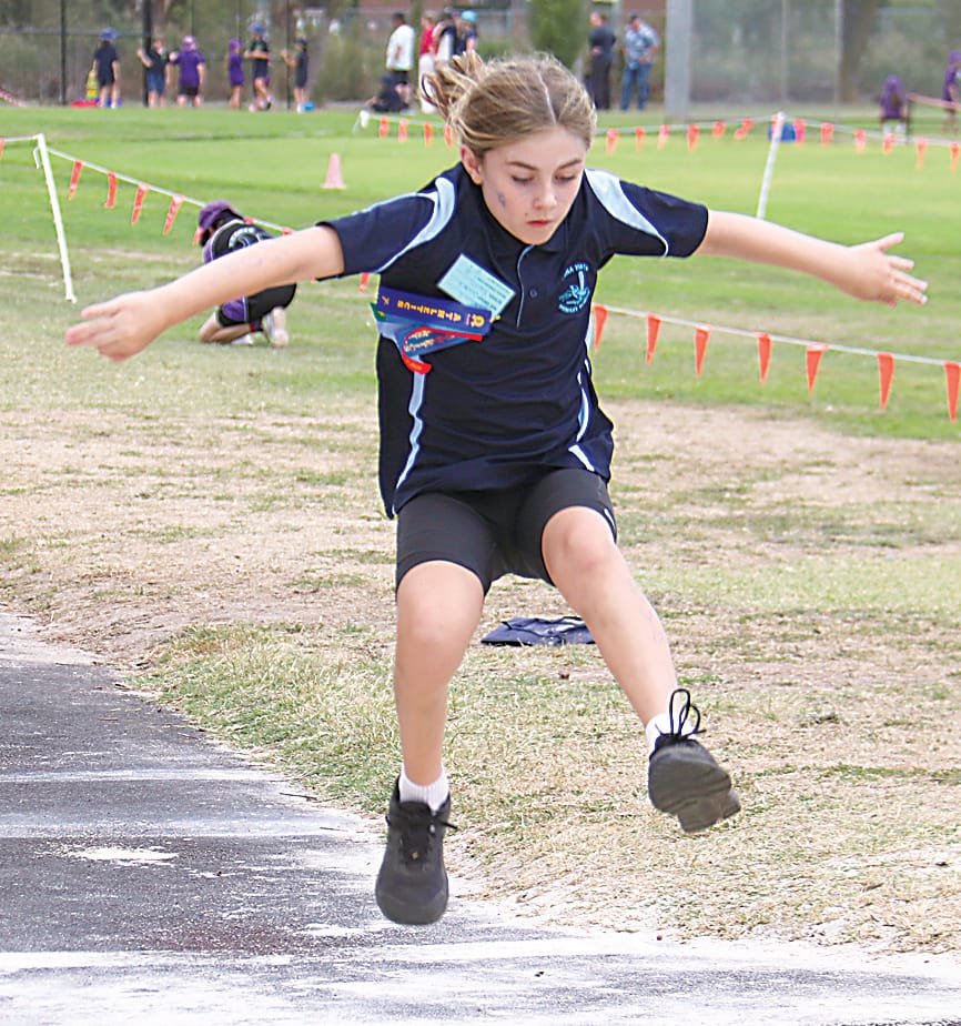 Bona Vista's Delia Lott takes off in the long jump.