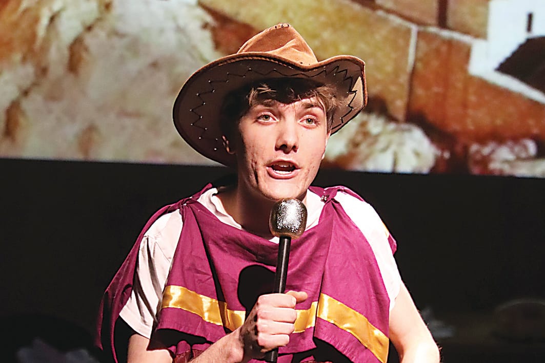 Amon Calabro as Oedipus in an ancient Greece scene.