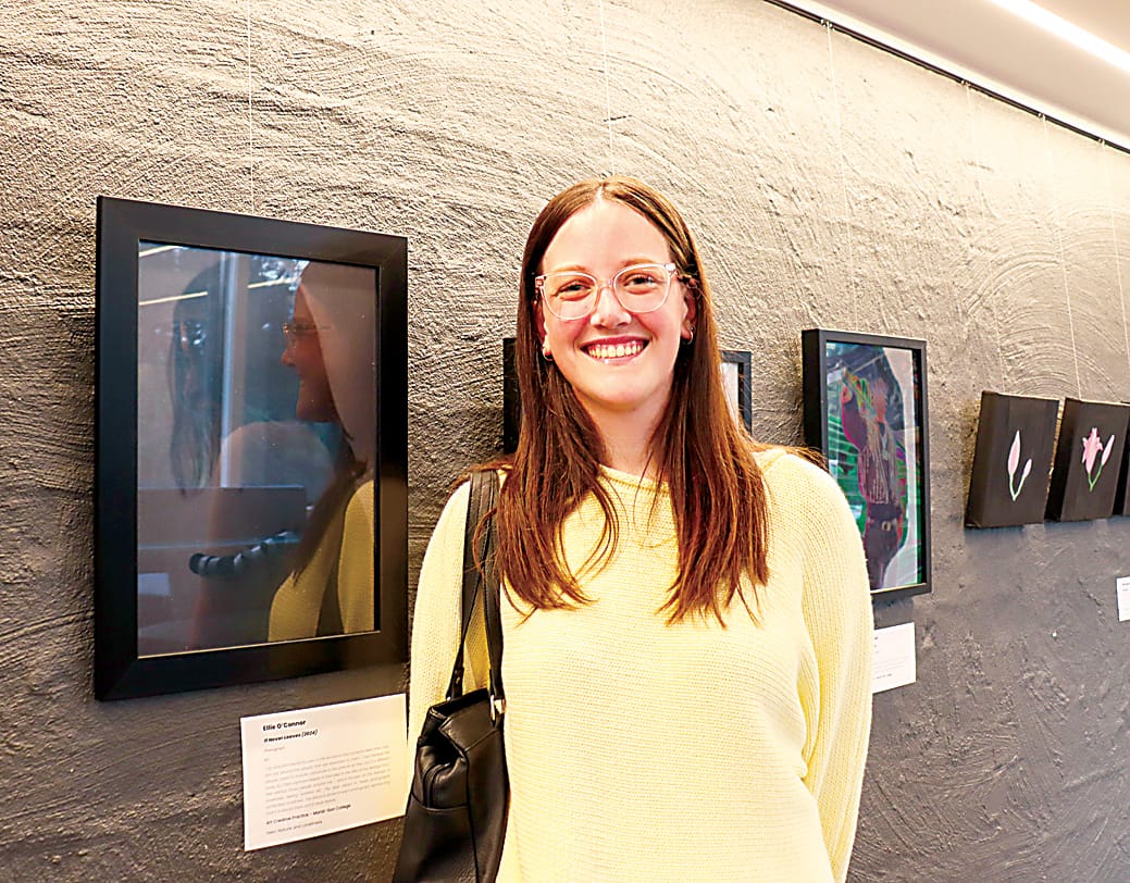 Ellie O'Conner from Marist-Sion CollegeWarragul with her artwork