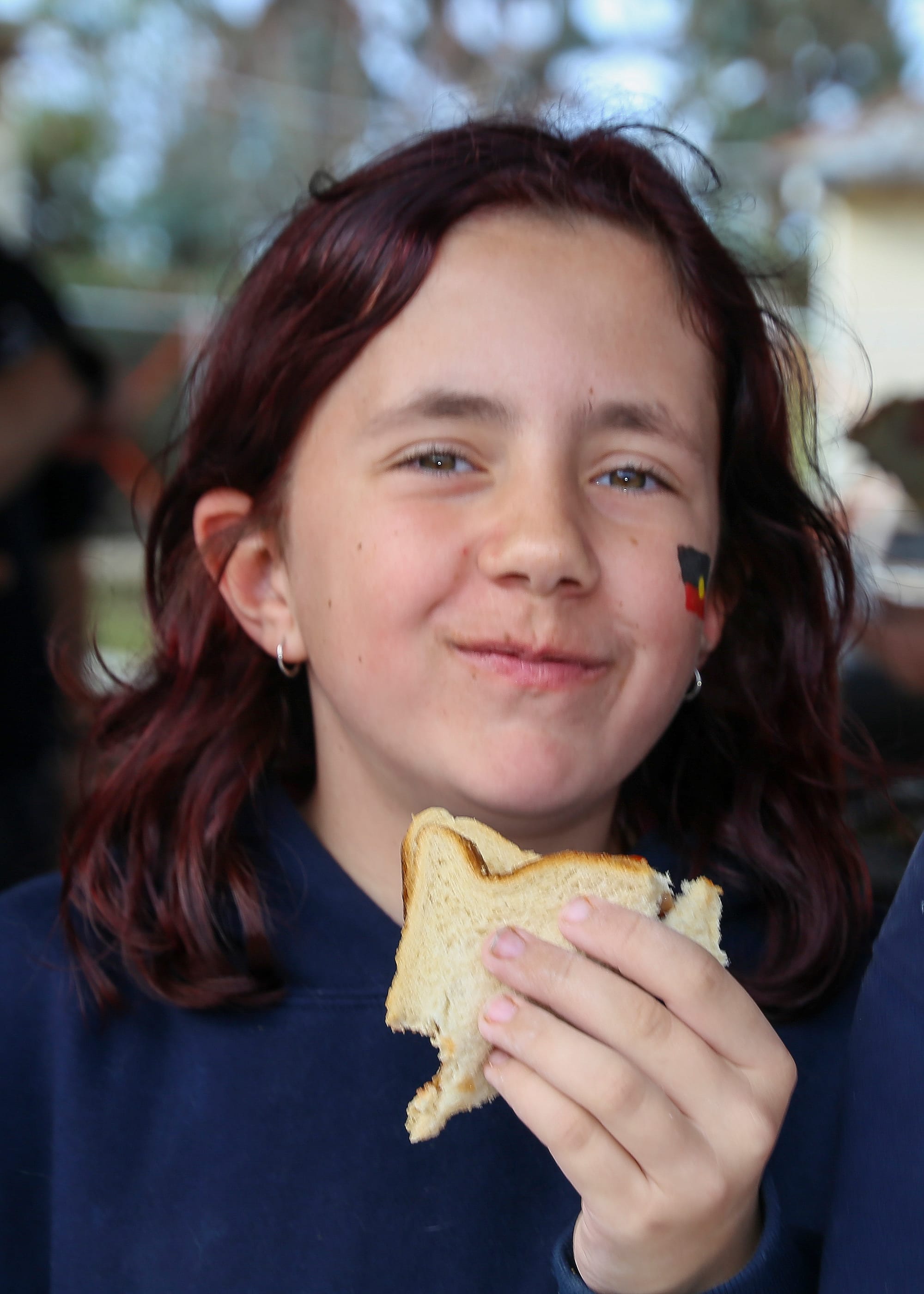 Alysha Gilbert enjoys the lunch on offer.