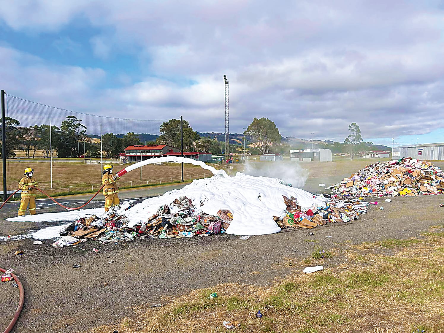 Warning follows garbage truck fire