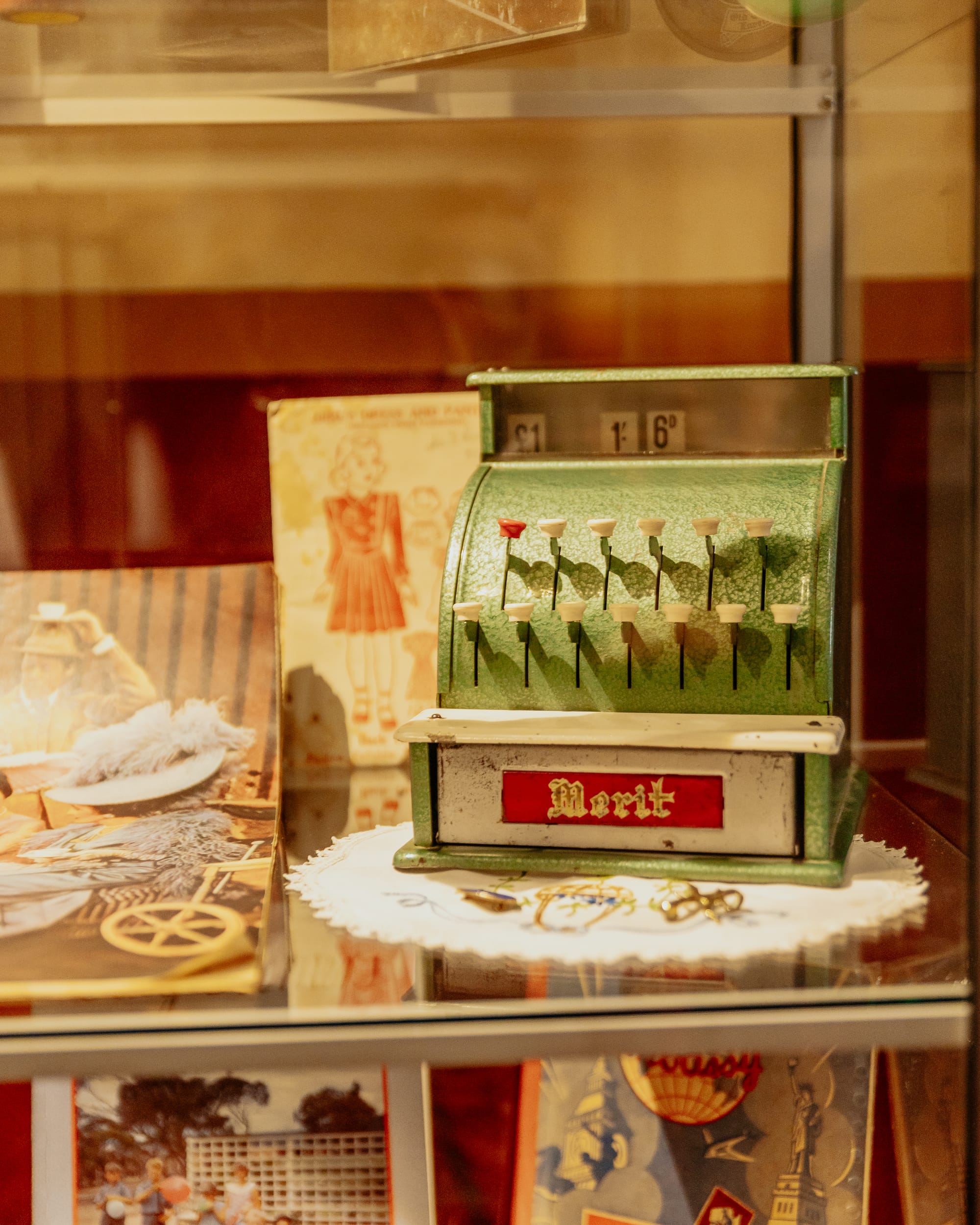 Warragul and District Historical Society committee member Di Harrison, Helen Valena, president Wayne Hardie, Helen Wallace and Colin Silcock. at the Fabulous Fifties exhibition.