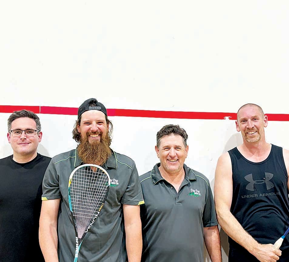 The Hurricanes won the Baw Baw Squash Club's winter competition. The team is Matt Jehnsen, Mike Griffith, Anthony Walker and Phil Henderson.