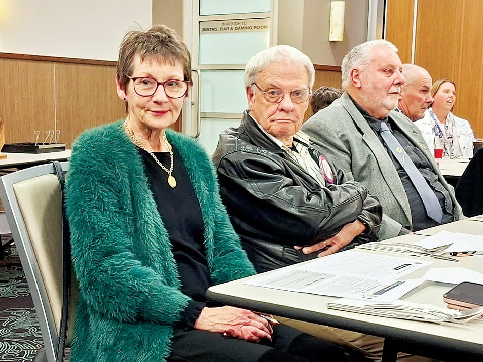 Judges ready to listen to the presentations from students (from left) Ann de Bruyne, Russ Street and Terry Hayler.