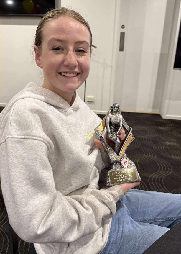 Longwarry's Remi Jeffery took home the WGJFC under 12 girls best and fairest.
