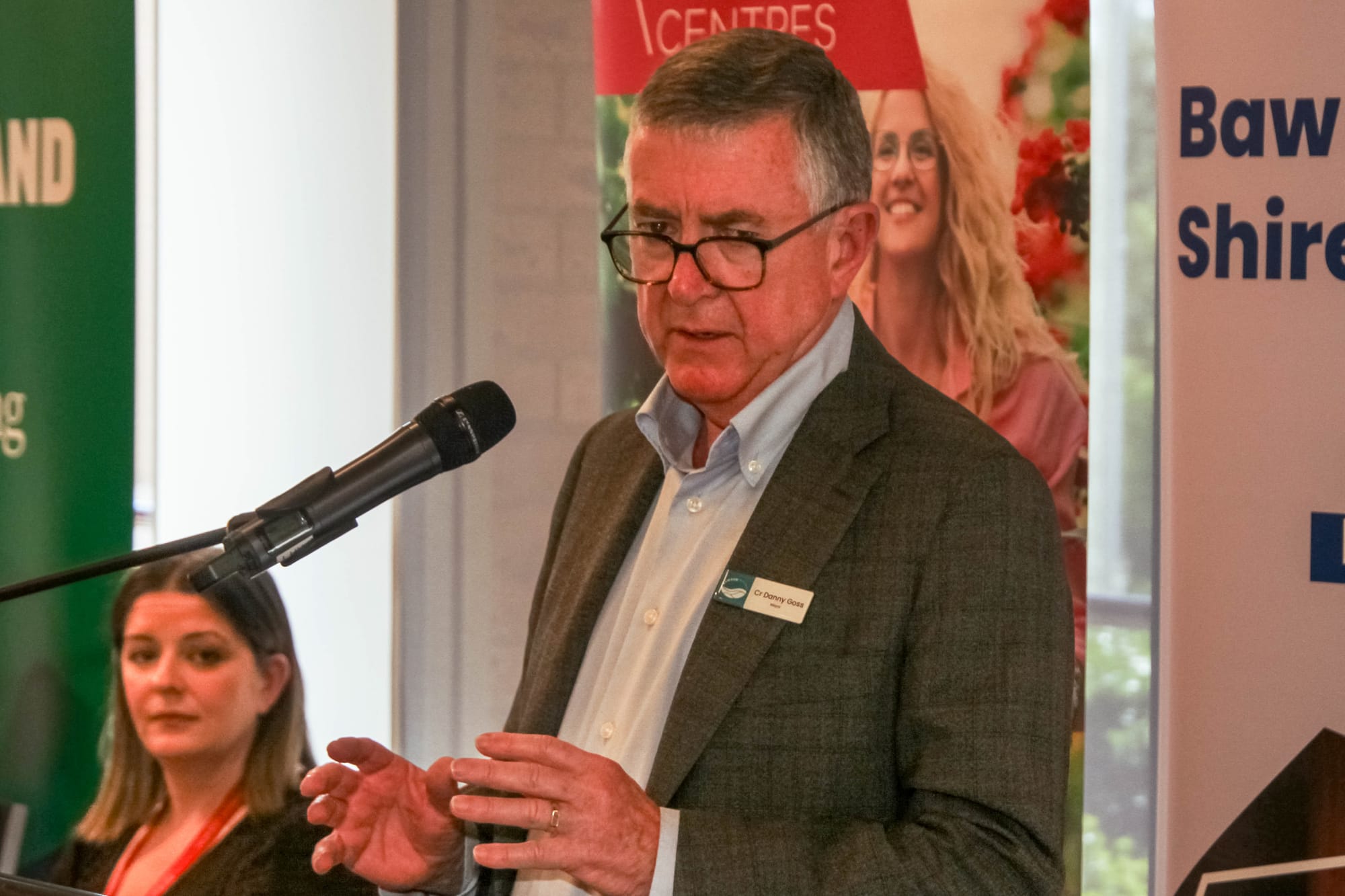 Cr Danny Goss opening the expo.