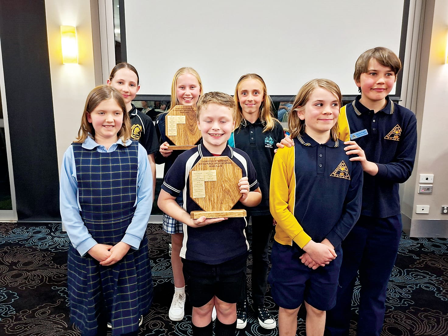 Participating students from five local primary schools included Ari Boutros, Audrey Clark, Grace Stevens, Jackson Wilson, Alana Lucas, Ned Pugh and Henry Pugh.