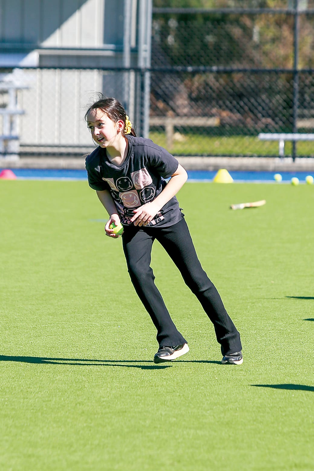 Coming in for a bowl is nine-year-old Gisele McGibney.