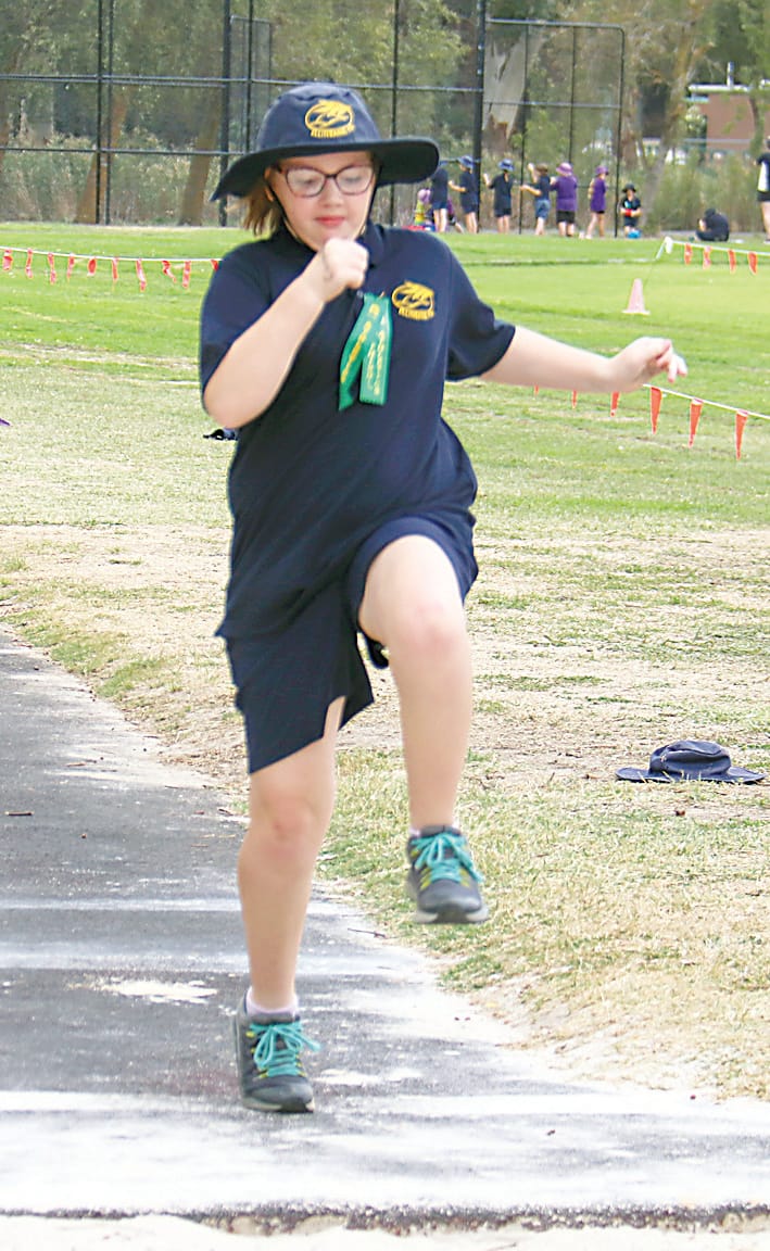Ellinbank's Camille Hanley gives it her all in the long jump.