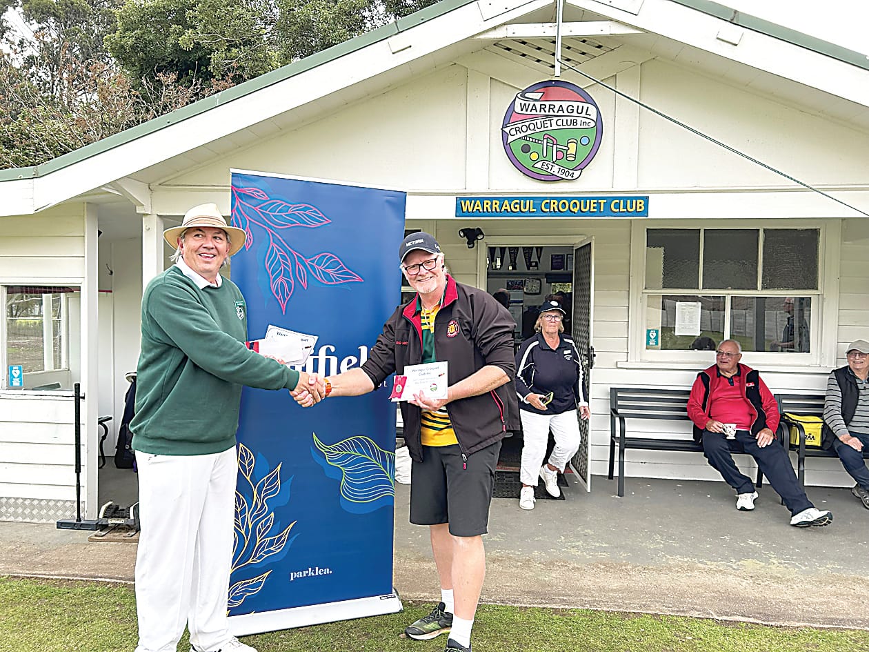 Maldon's Gary Dykes (left) won the Warragul Croquet Club's section two tournament ahead of Drouin's Mick Crawford.