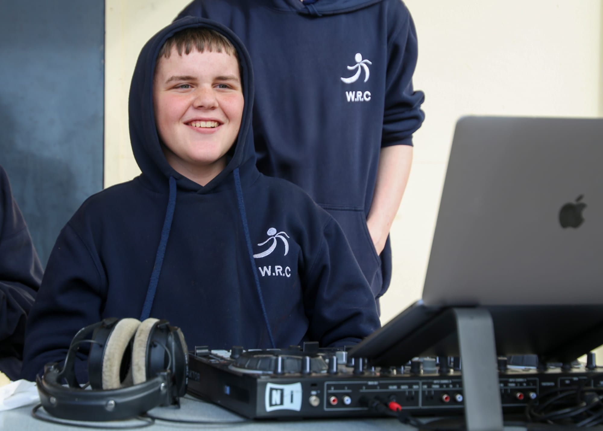 Matthew MacDonald takes his turn at being a DJ.