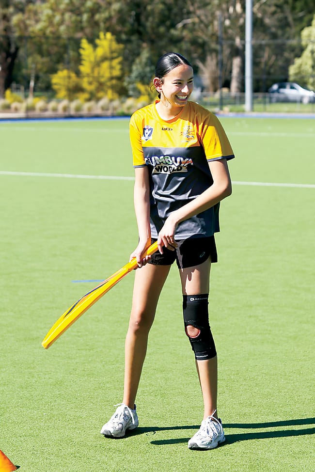 It's batting practice for 14-year-old Crystal Allsop.