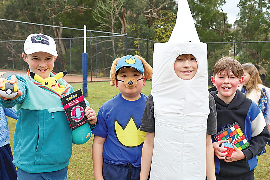 Warragul campus students Stanley Haughton, Ian He, Victor Hill and Declan Pill enjoying the dress-up day.