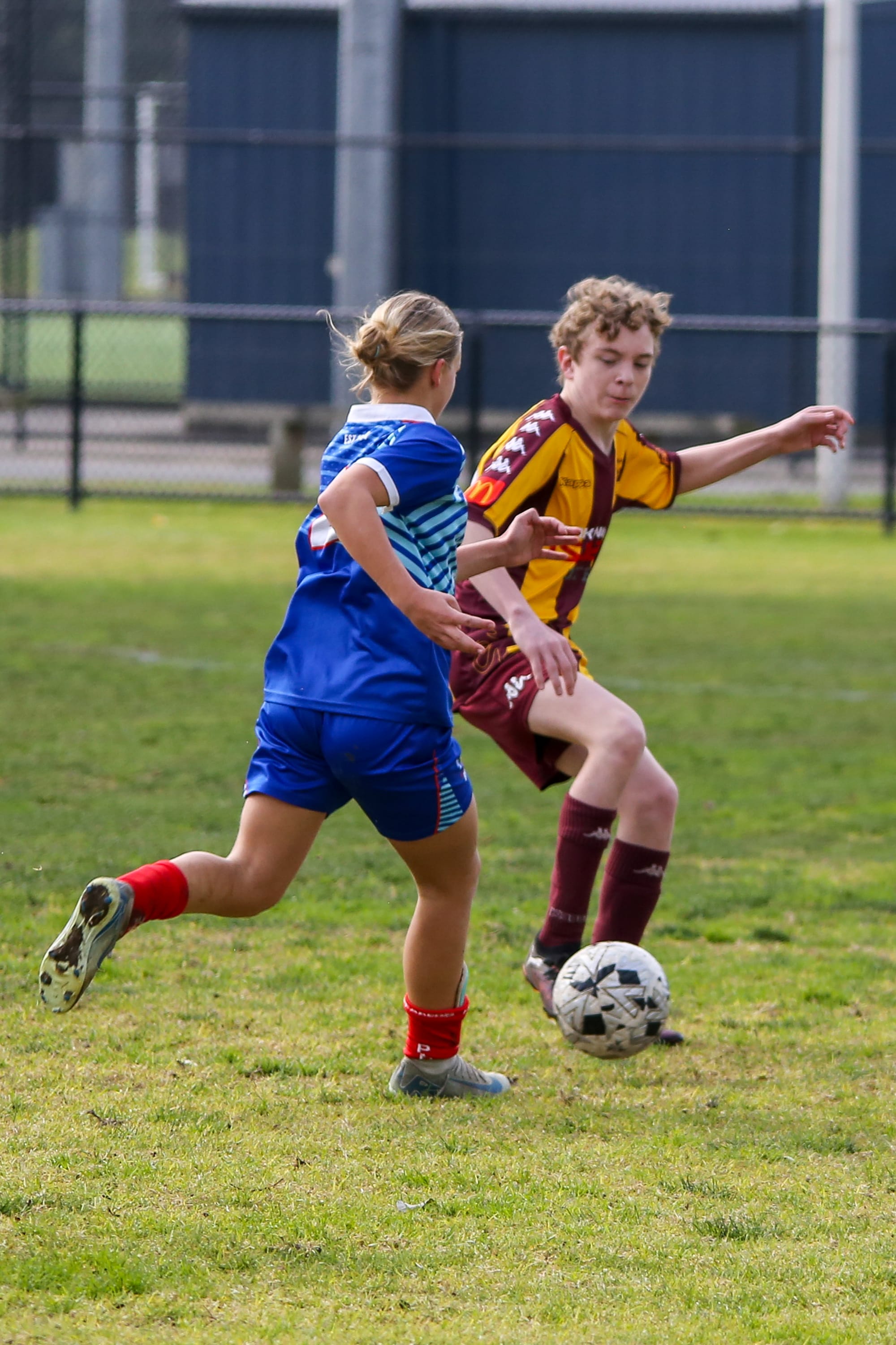 Gippsland Soccer League Under 14s Drouin Dragons Maroon Yellow vs Phillip Island Penguins