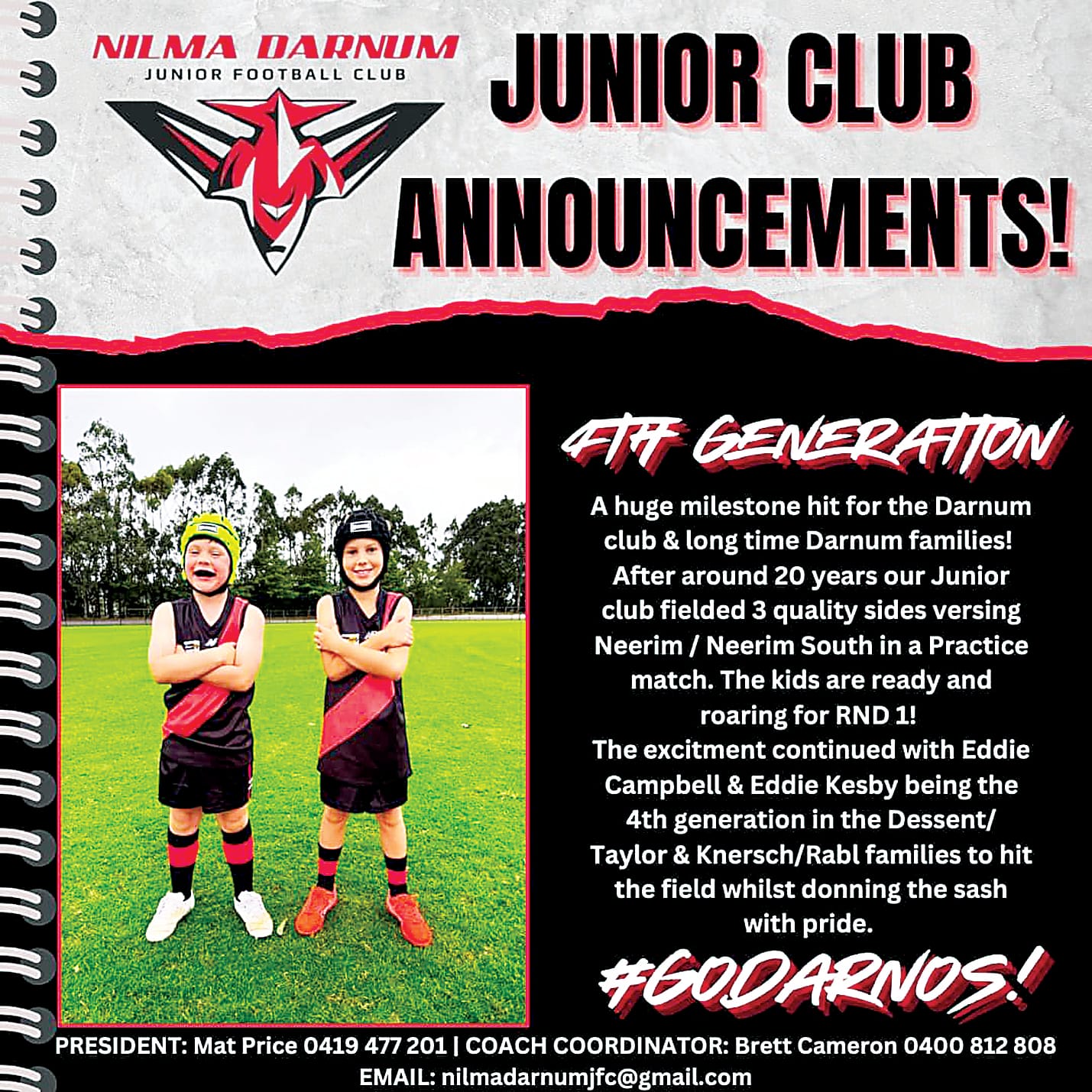 Darnos return to junior fold