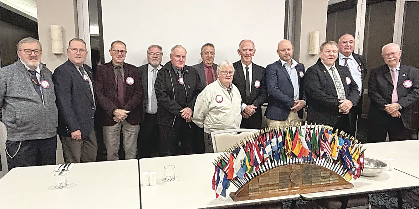 Incoming board members installed at the recent Warragul Lions Club changeover dinner are Jim Mercer, Jeff Tolley, Gary Blackwood, Alan White, Evan Roberts, Neville Clements, Phil Rossiter, Russell Elliott, Michael Stephenson, president John White, Chris Kennedy and Ian Inglis.