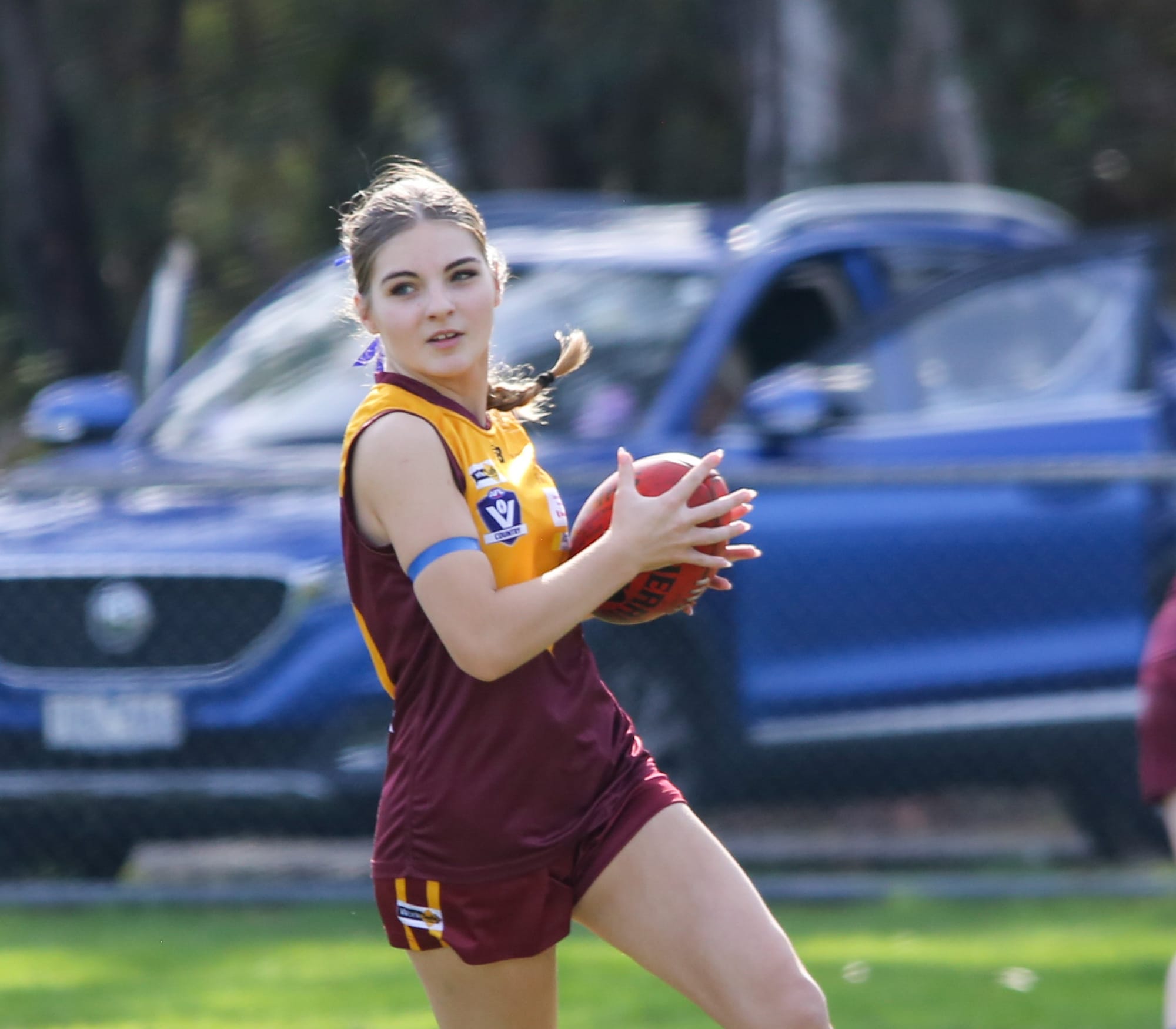 Youth girls flying the flag