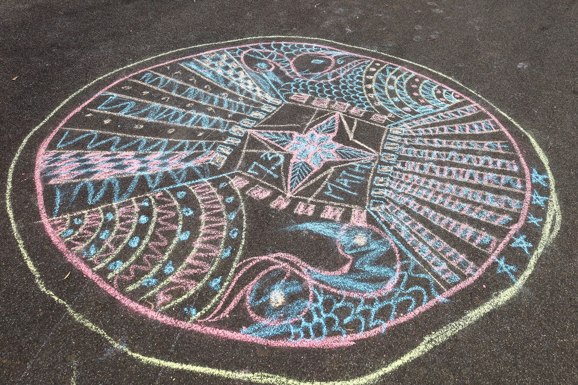 A completed maths mandala.