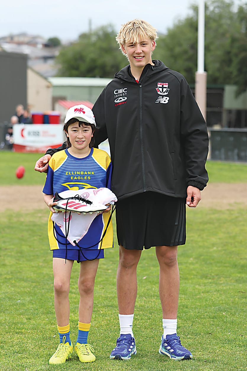 Patrick Surman won some new boots from a competition at the clinic. Photograph courtesy of Shaz Tauru.