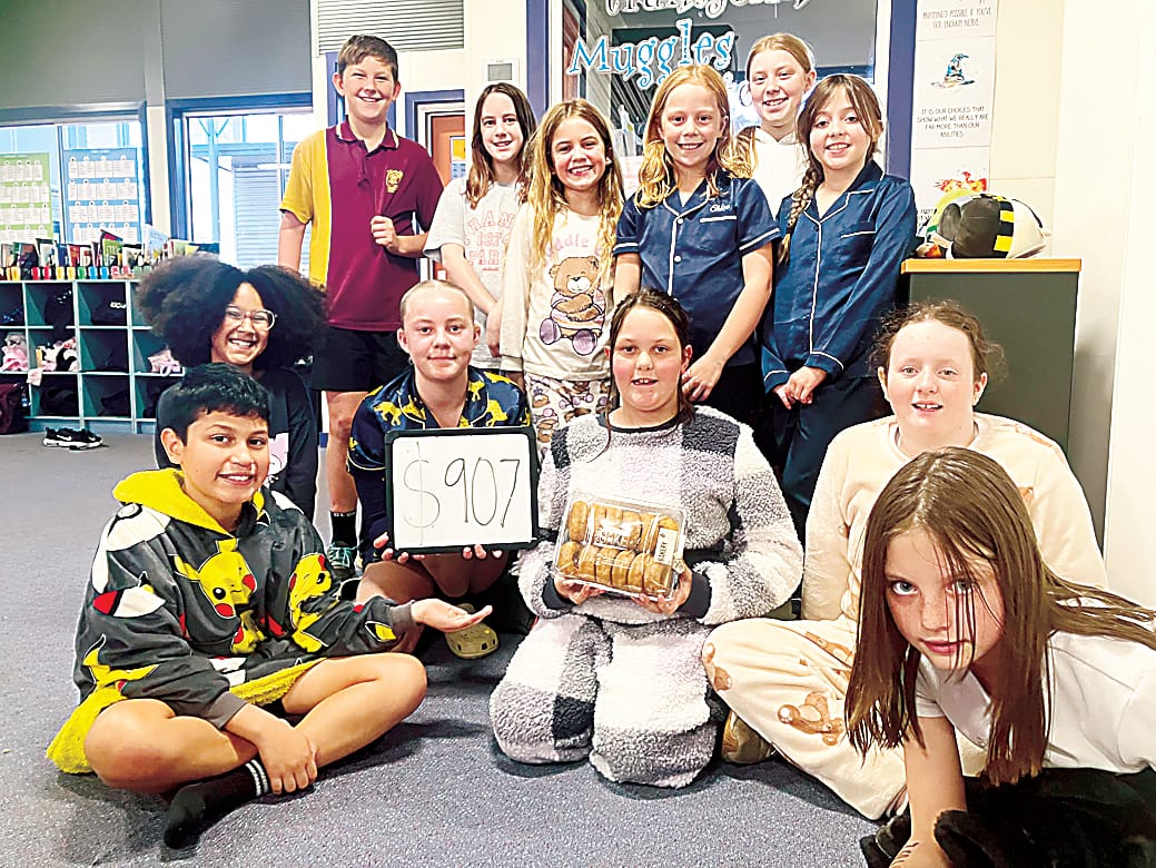 Drouin Primary School Junior School Councillors were pleased with the success of their PJ day (back Ryder, Harper, Kate, Chloe, Eavie, Abby, (centre) Yinka, Ruby, Hazel, Ash, (front) Zeth and Tayah.