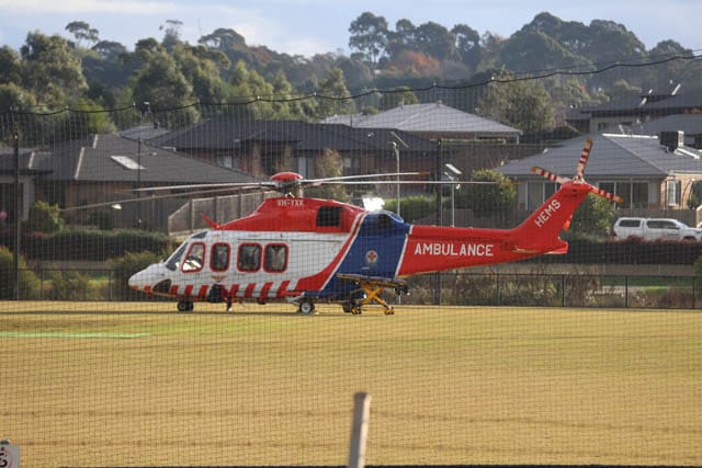 Airlifted after farm accident