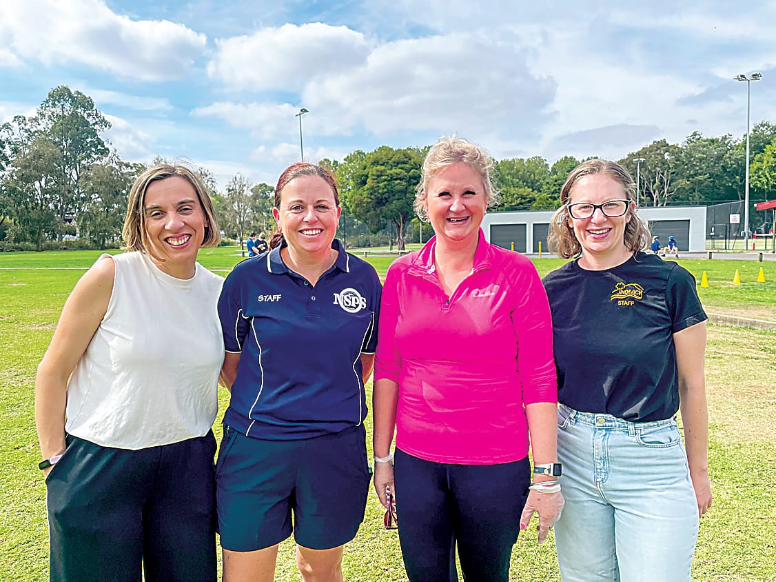 Working together to organise the athletics day are Labertouche Primary School principal Christie Bransgrove, Neerim South Primary School principal Rebecca Williams, Longwarry Primary School acting principal Anne Welsh and Jindivick Primary School principal Lara-Jayne Wilson.