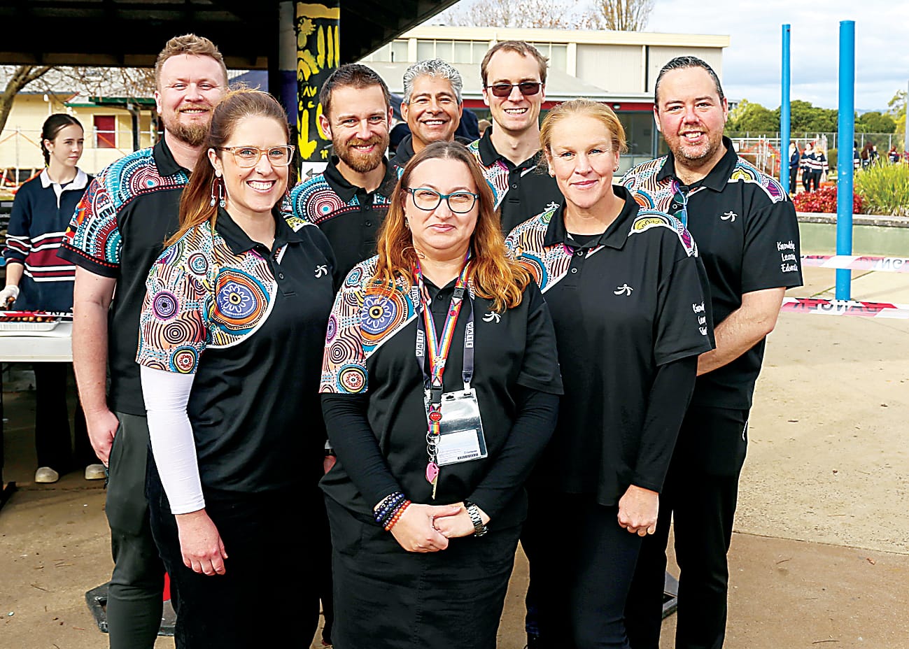 Supporting Warragul Regional College Reconciliation activities are (back) Jutin Hill, Michael Yarde, Oscar Correa, Callum Clarke, principal Jai Law, (front) Lauren Clapperton, Alina Dumitru and Emma Kemp.