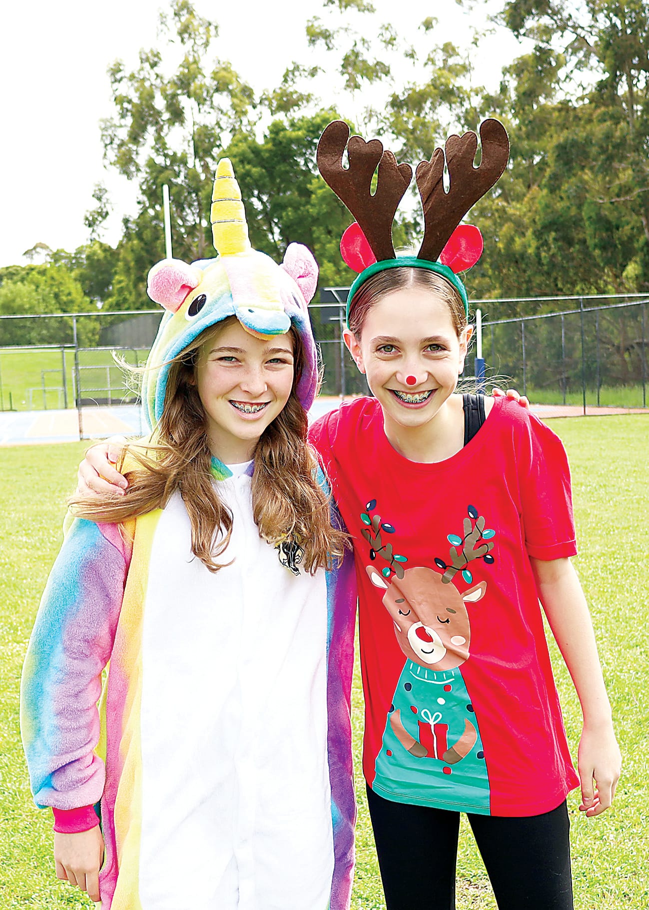 There were colourful costumes from year six students Milla Clough and Nikala Hortis.