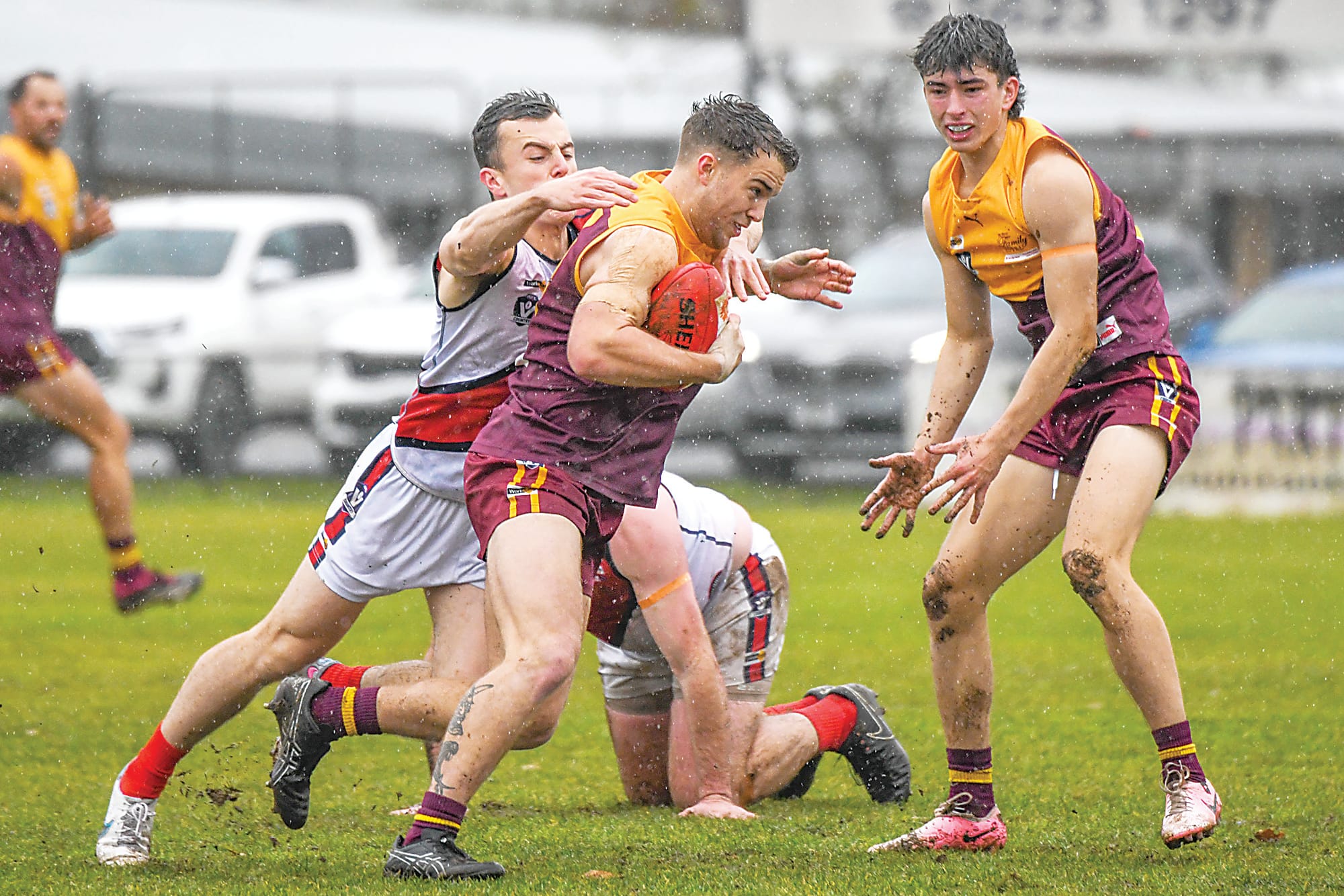 Drouin denied in wet weather slog