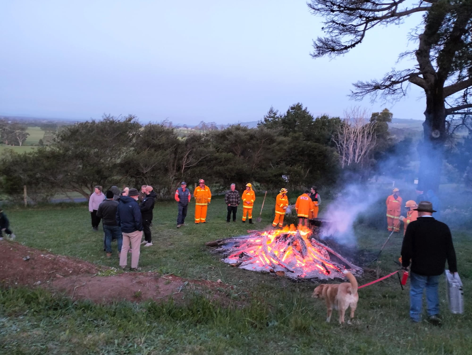 The Ellinbank-Darnum CFA used the school bonfire night as a training session for new members.