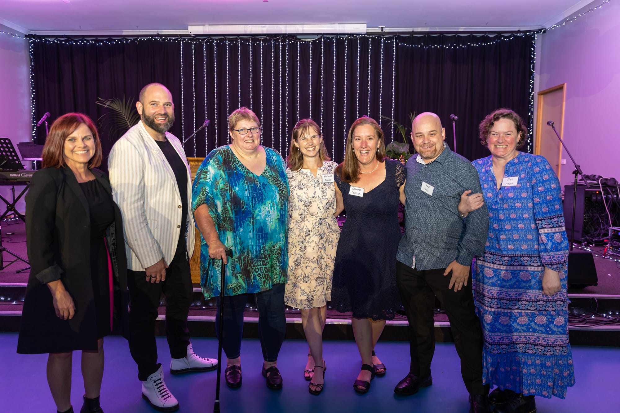 Some students from Chairo's earliest years were in attendance at the event. These included (from left) Tamzin Carr (Walsh), Justin Gall, Dallas Downie (Hughes), Michelle Tepper (Ballantyne), Deborah Cuckson (Knowles), Paul Pike and Ellen Angus (Barnes).