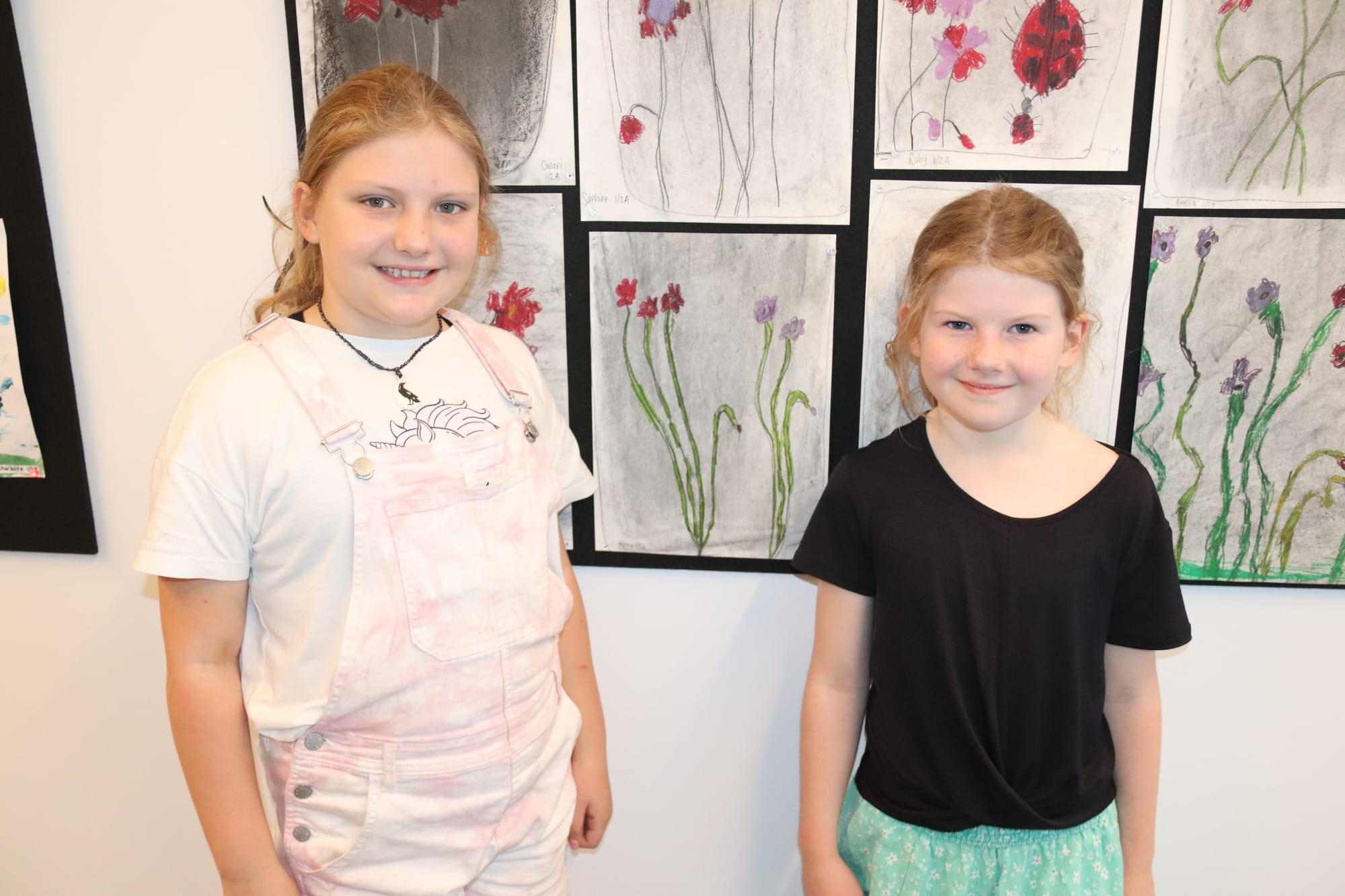Sisters Isla and Poppy Wilson both had artwork on show in the school exhibition but this piece was created by Poppy.