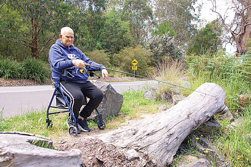 Greg Minne, a keen fisherman in the past, enjoys the chance to take up a favourite hobby once more.
