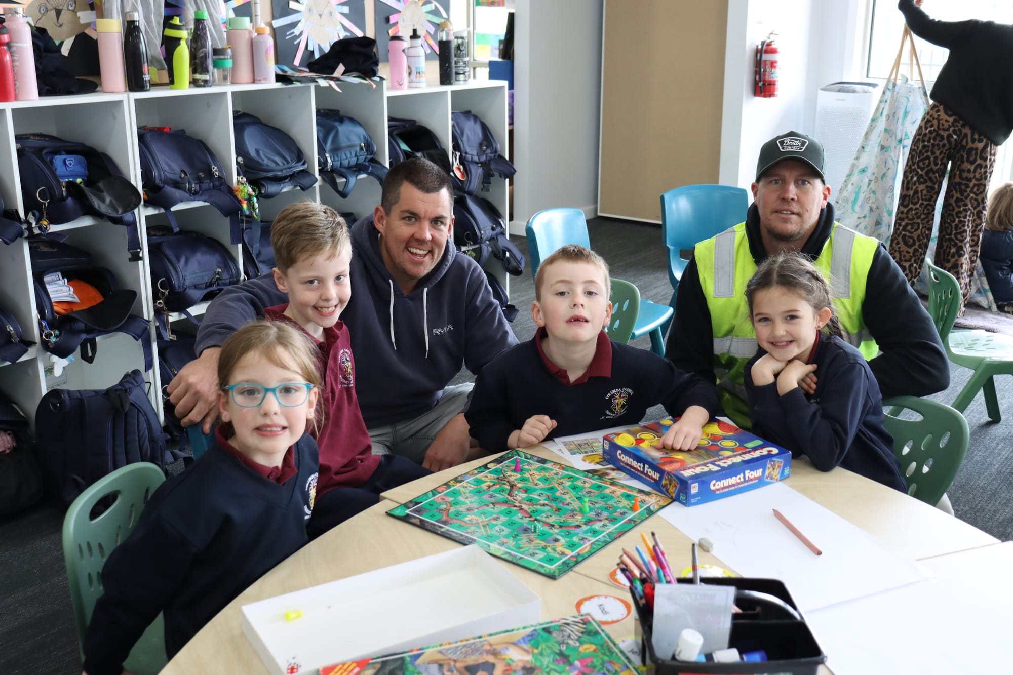 Enjoying games at the Columba Father's Day celebration are (from left to right)Noa Hutchinson, Jex Hutchinson, Josh Hutchinson, Patrick O'farell, Jessie Backman and Maddie Backman
