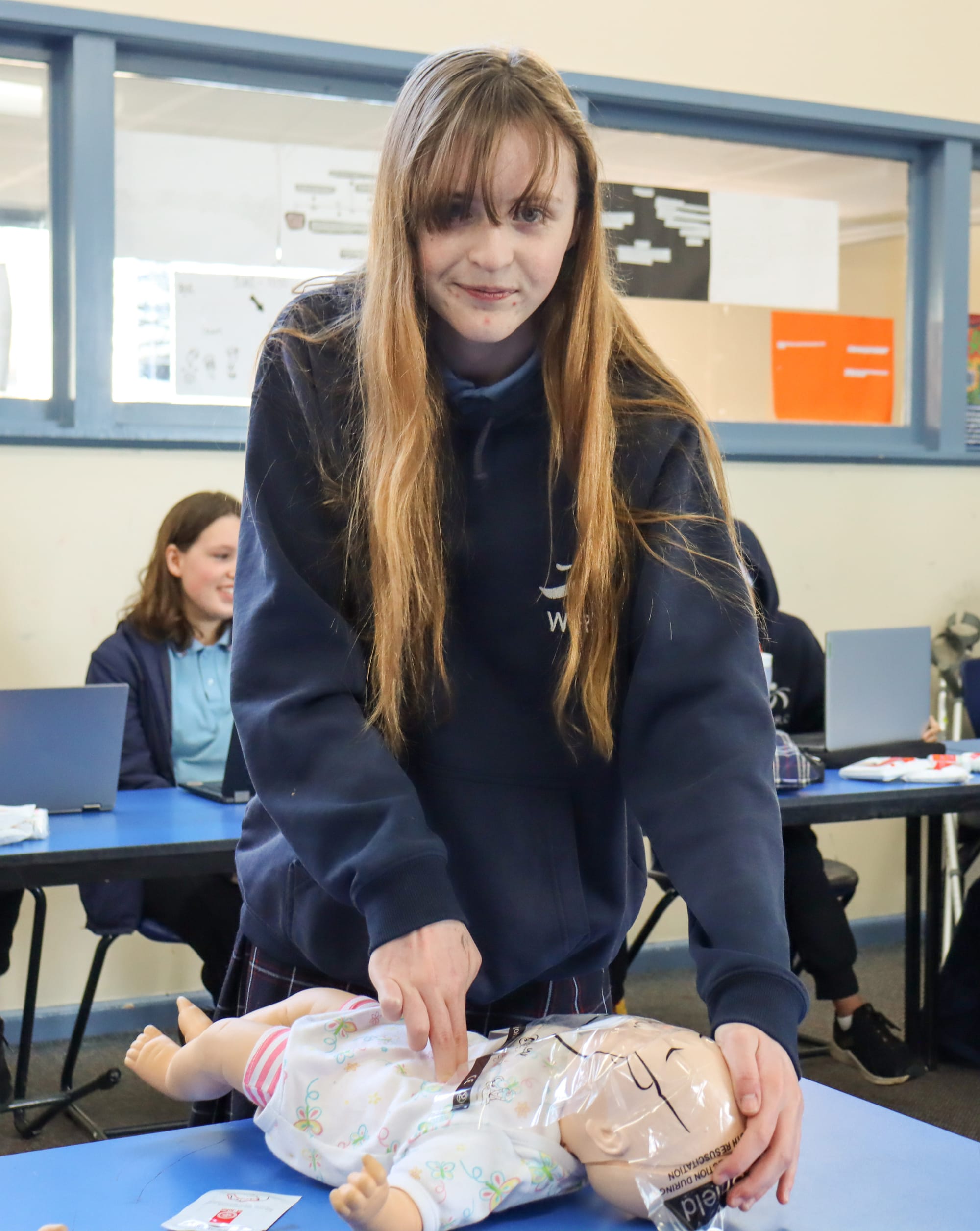 Learning about first aid is Warragul Regional College student Poppy Hilditch.