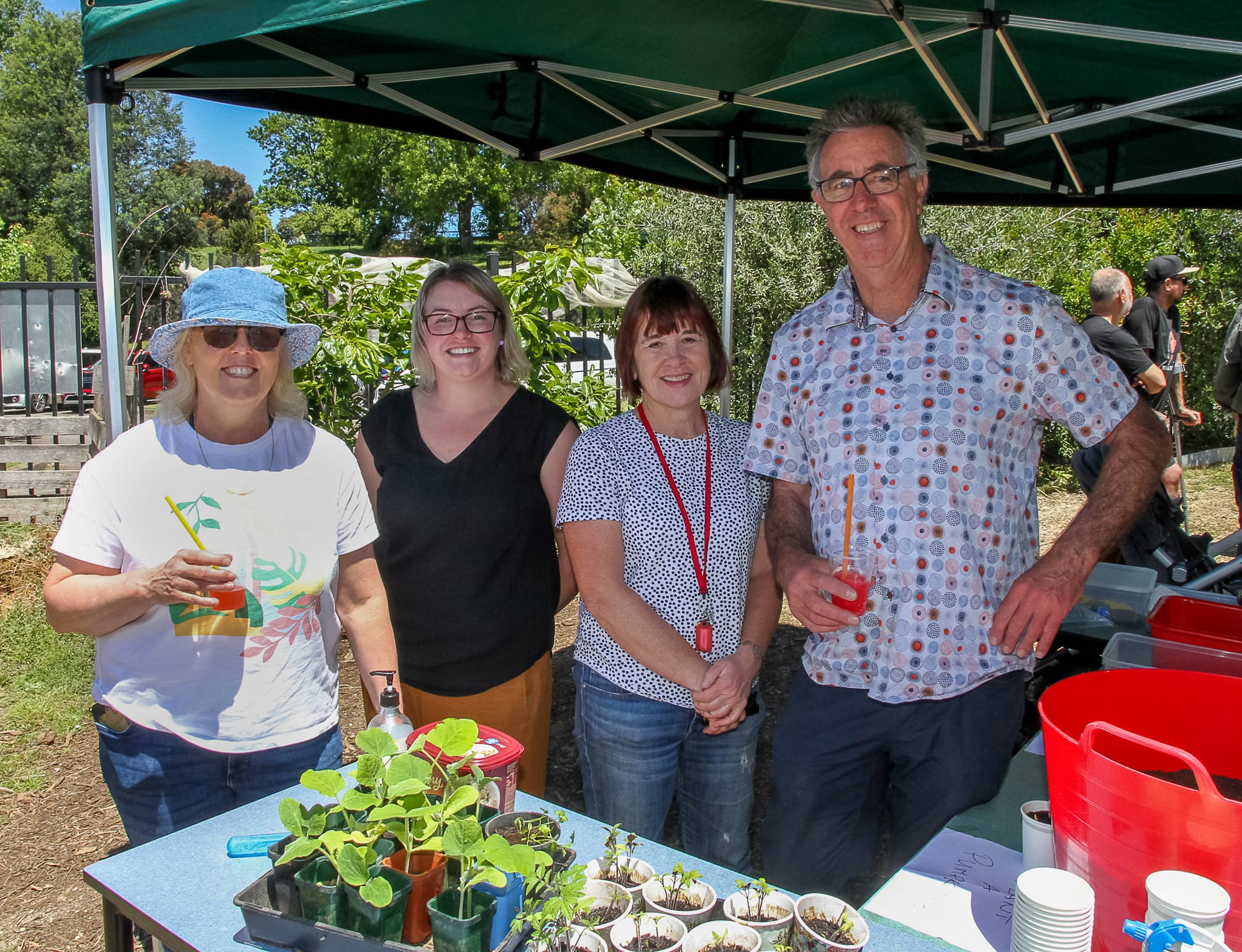 Sue De Silva, Zoe Armstrong, Gail Smith from Warragul Community Garden and Phil Ashcroft at the Open Garden.
