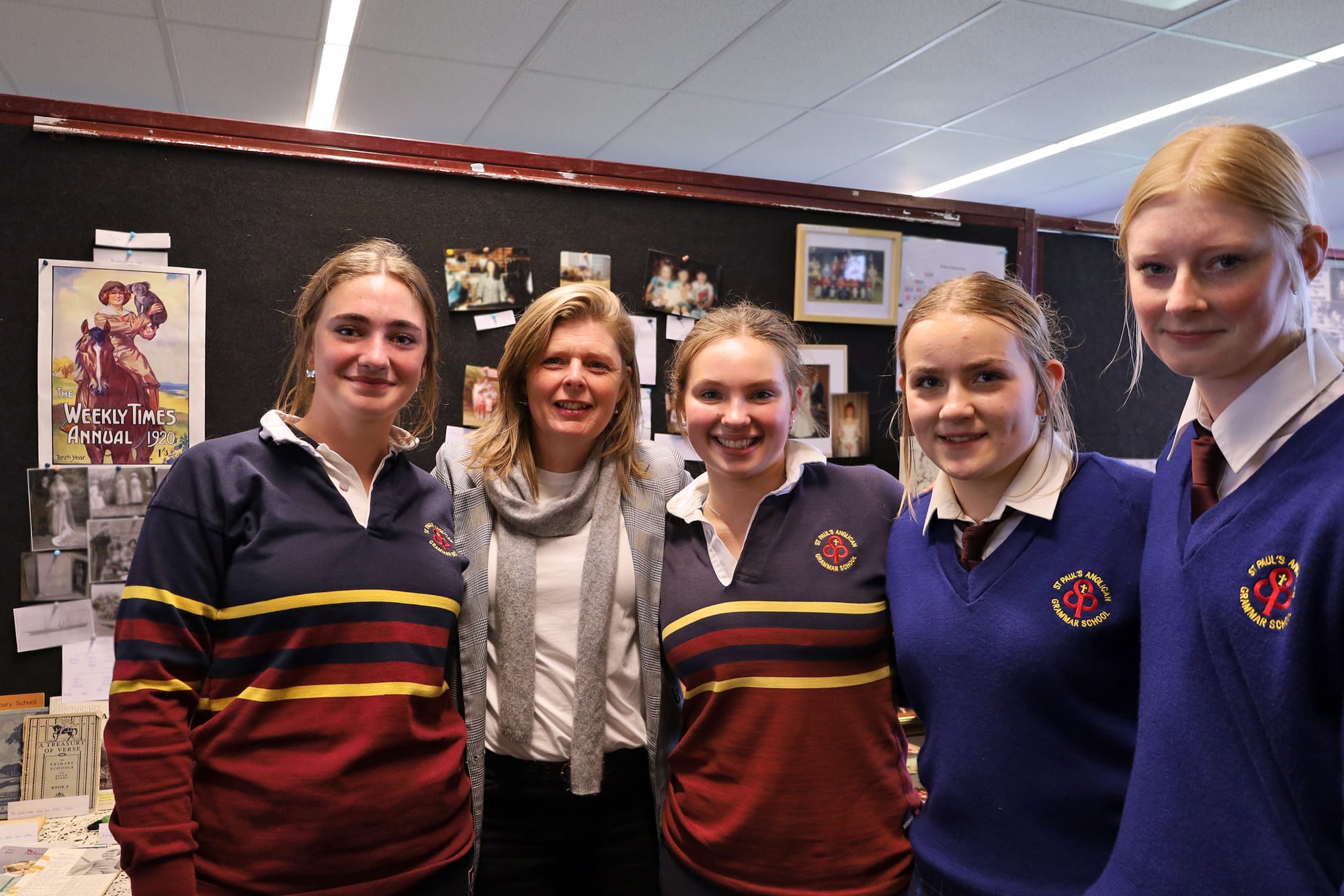 Celebrating 'Families and Special Persons Day' are Kira Wilson, Debbie Stoll, Ellie Holden, Zoe Brunt and Mylie Stoll.