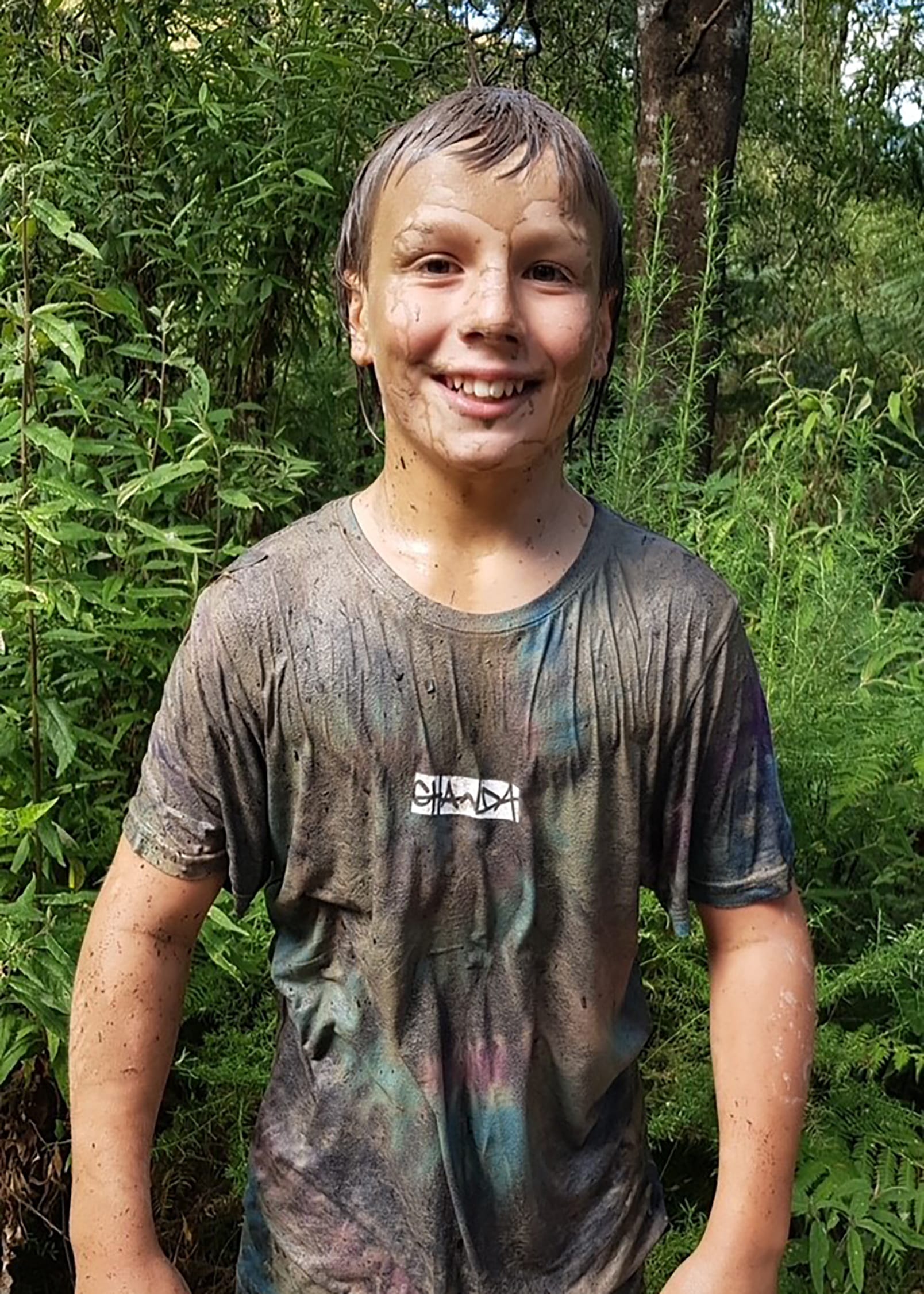 No doubting that year seven St Paul's Grammar School student Ashtan Stafford enjoyed conquering the challenge of the mud run during an adventure camp to start secondary school.
