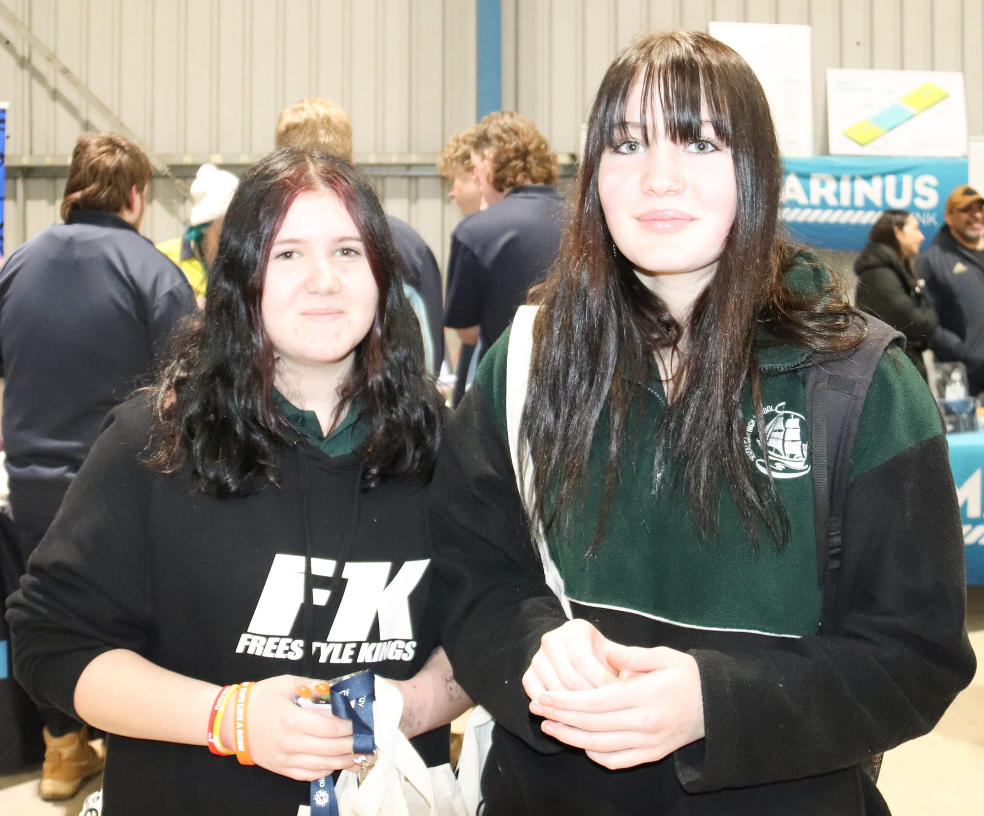 Trafalgar High School year 10 students Kayleigh Haines and Tamika Auger