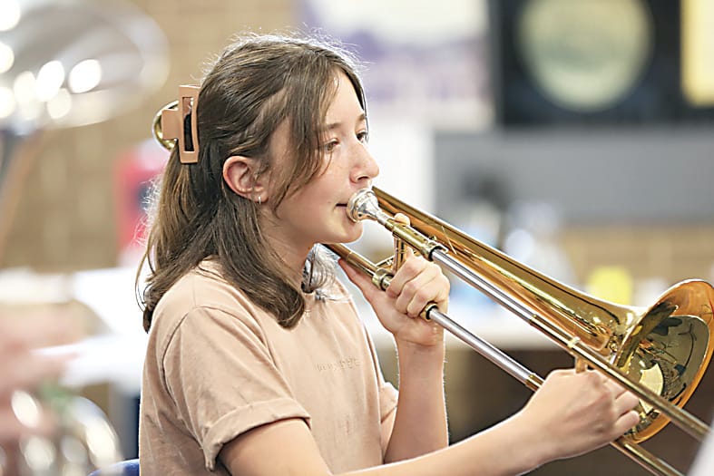 Learning to play the trombone was the focus for Miriam Craig during the 10-week development program.