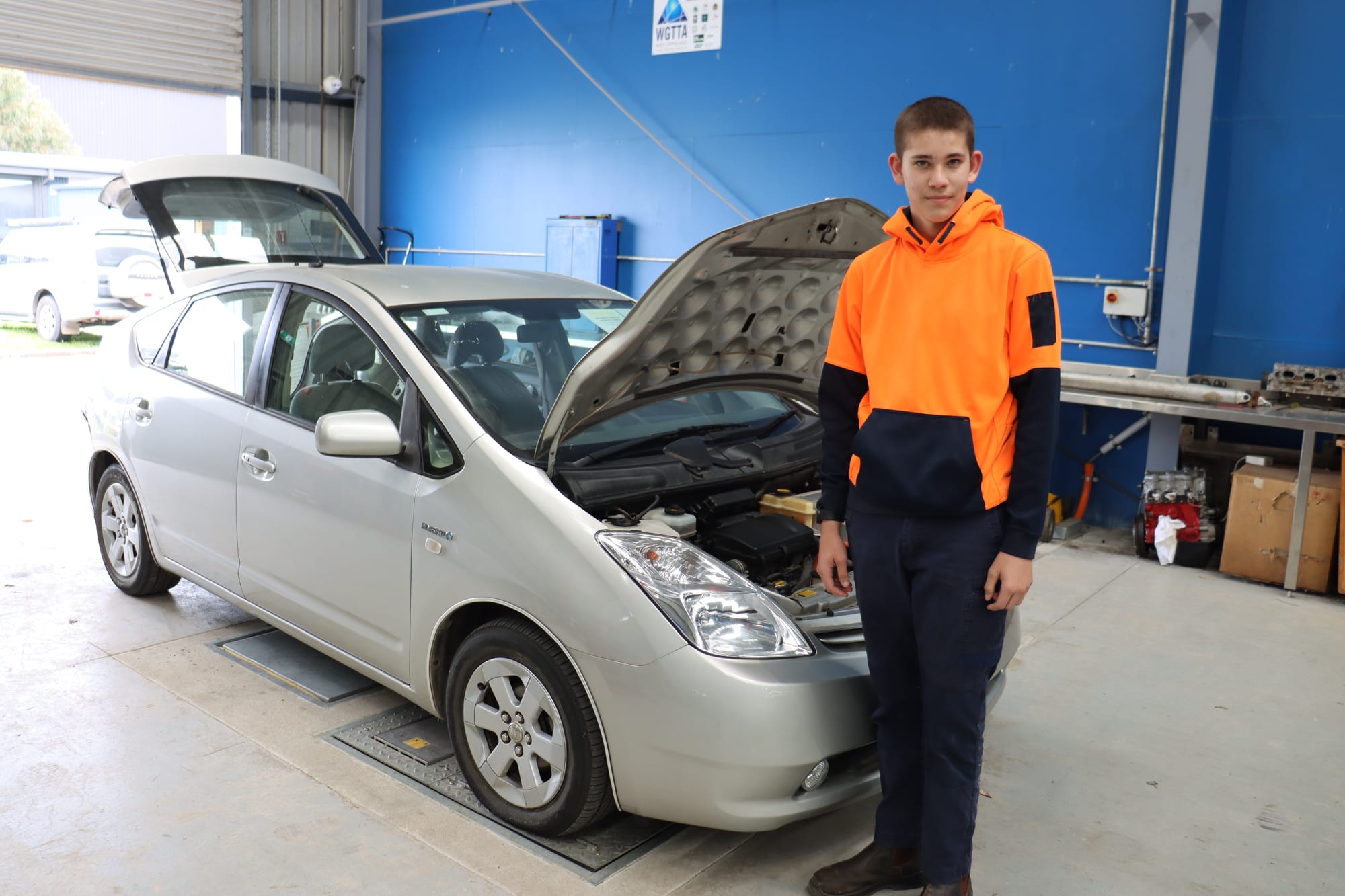 Warragul Regional College student Russell Sinfield is studying automotive as part of the VCE Vocational major in 2024.