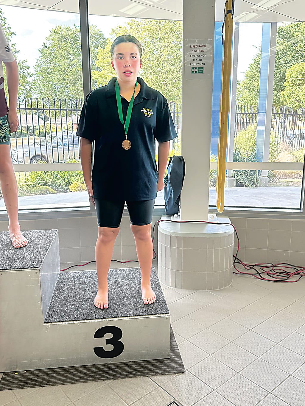National swimmer Tyra Jensen achieves bronze in the 50m freestyle open multiclass event.