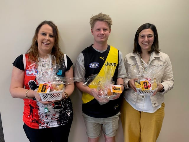 Staff check in on each other