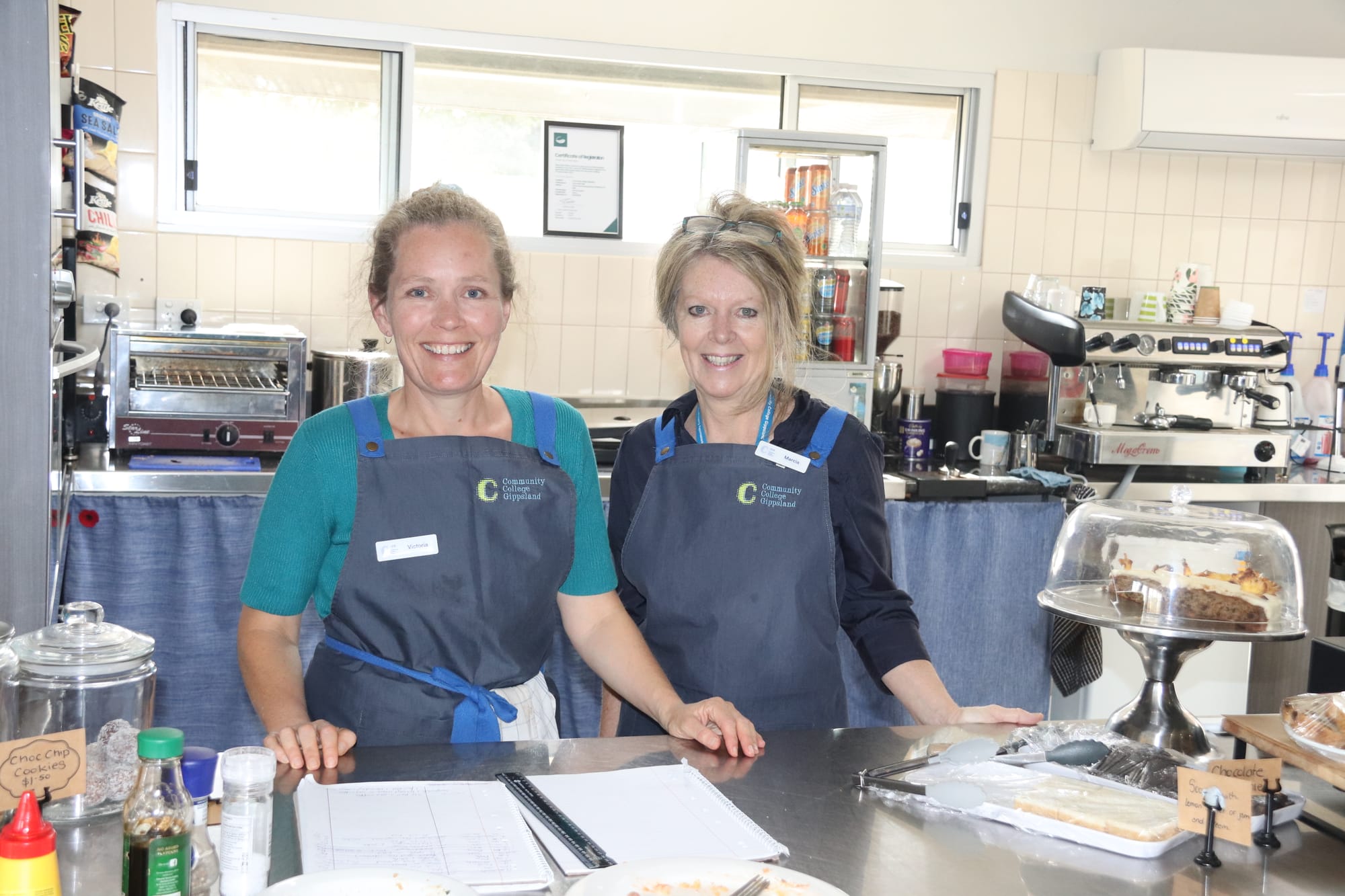 Holding the fort at the CCG canteen are Victoria Lee and Marcie Kelly