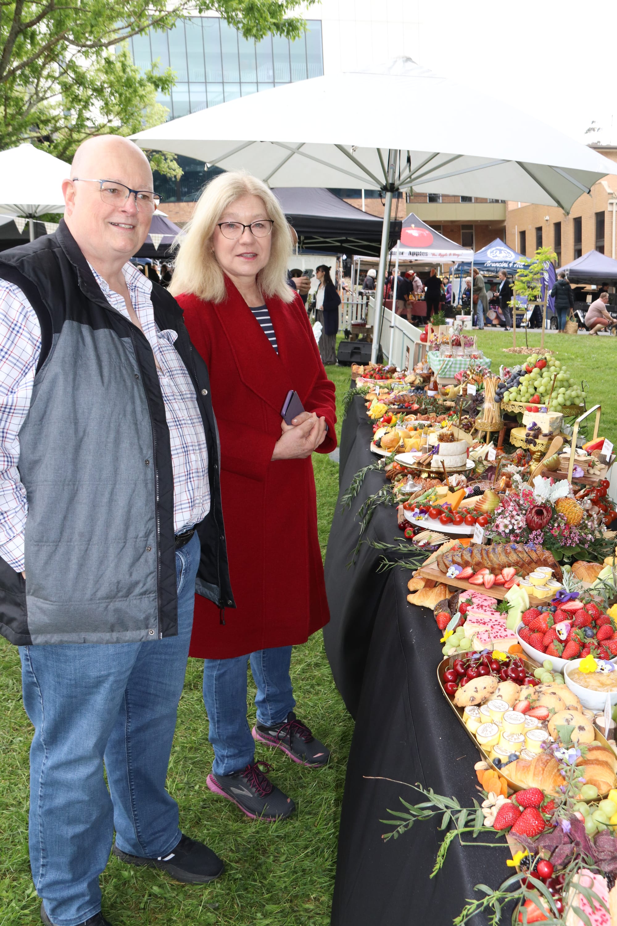 A colourful choice of brunch delights on the grazing table impressed Tony and Diane Marshall of Berwick.
