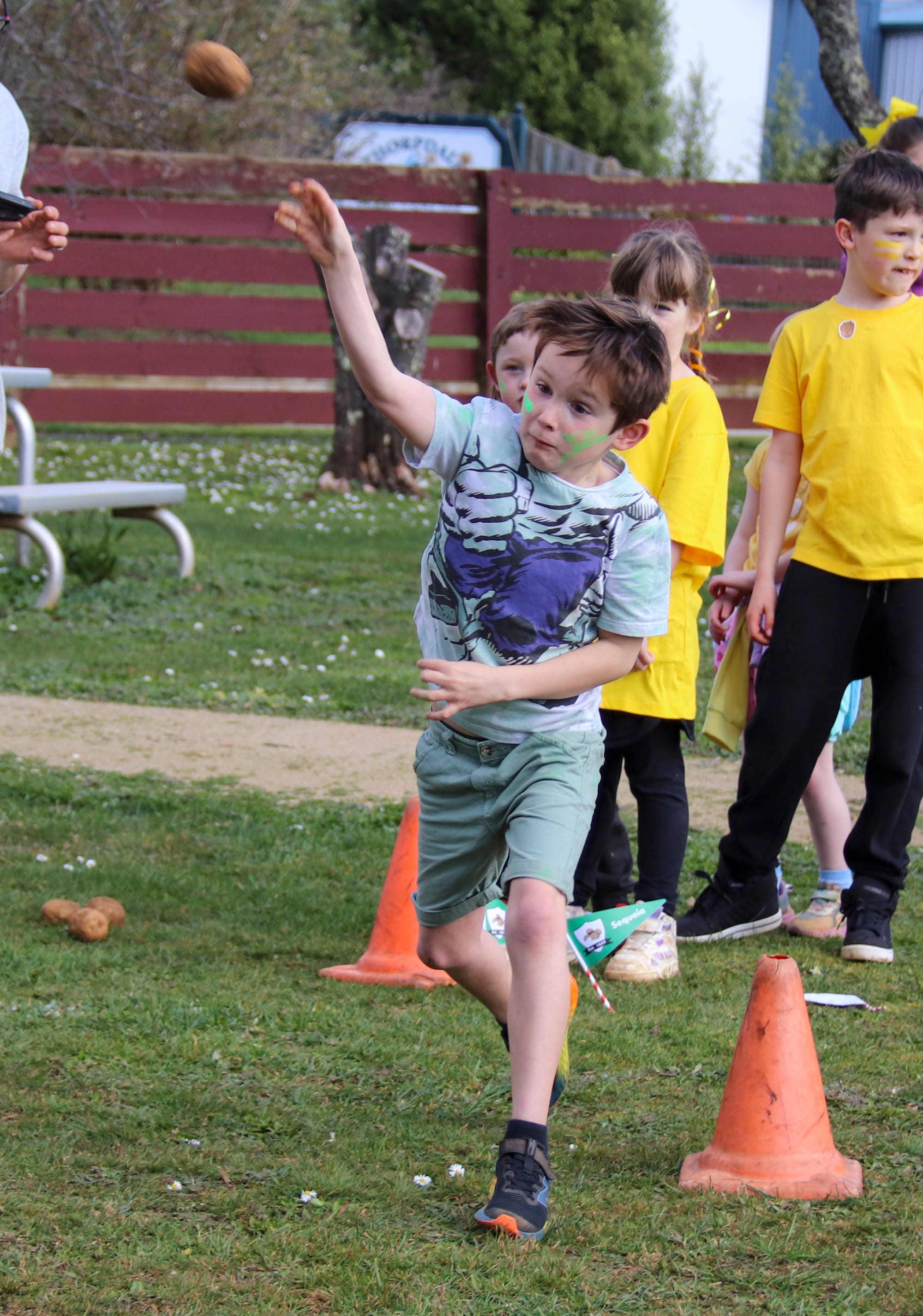 Charlie Gathercole lets loose with his spud.