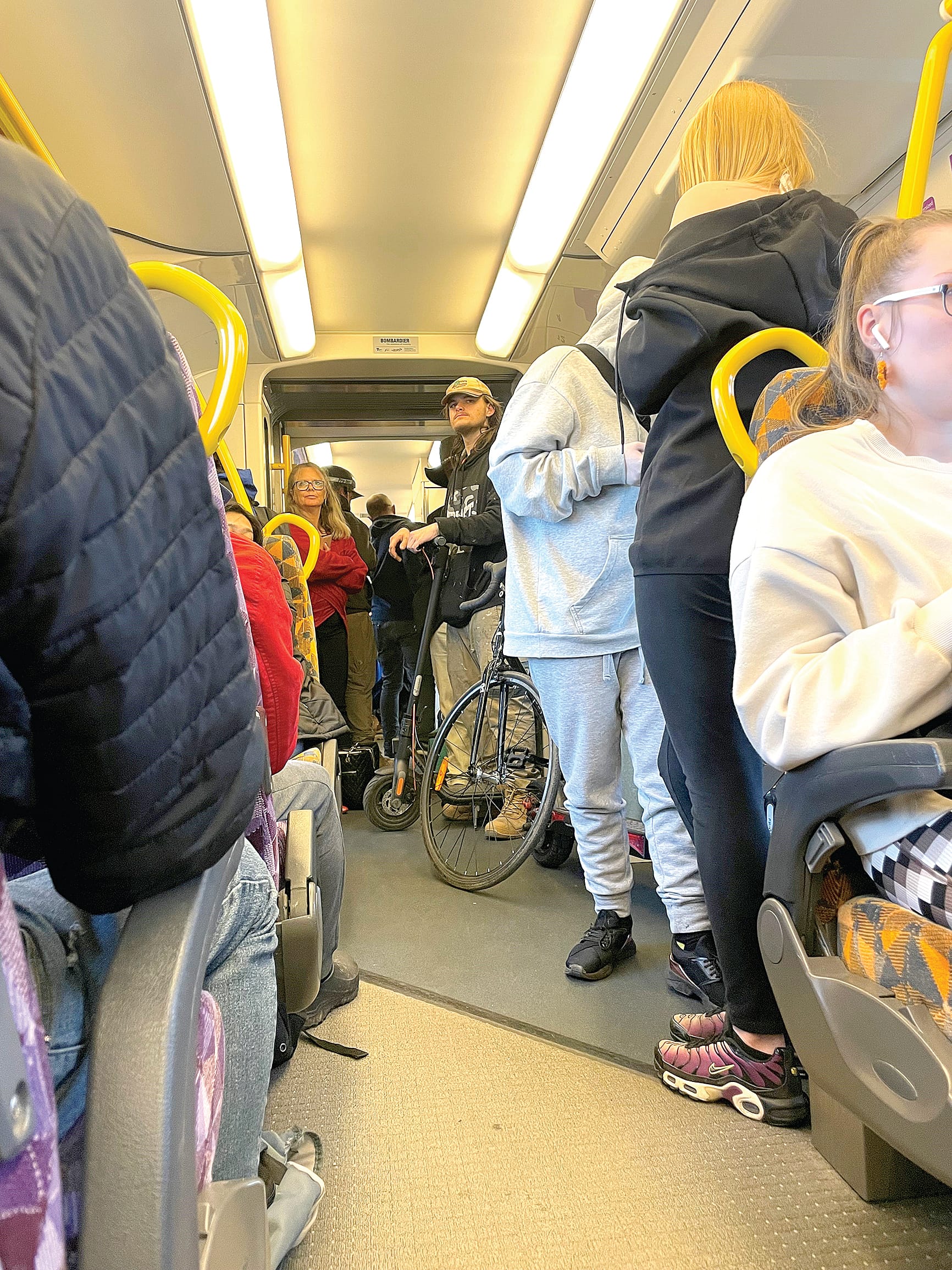 Commuters angry at train crowding